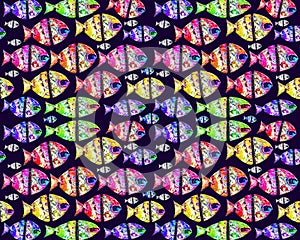 Colorful Fishes Pattern Design
