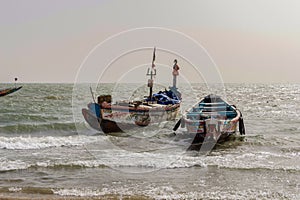 Colorful fishing boat in Banjul photo