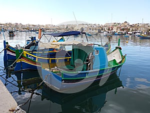 Colorful Fishing boats on the island of Malta