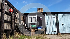 Colorful old fishing hut Bansin Village photo