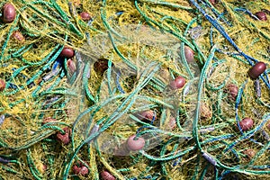 Colorful fishing net background