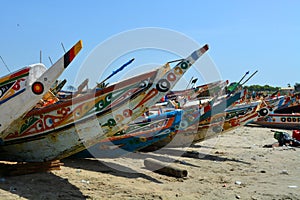 Colorful fishing pirogues photo