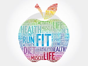 Colorful FIT apple word cloud