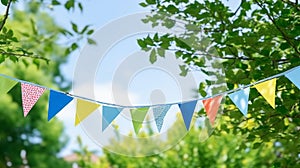 colorful flags in the park for a holiday or party