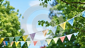 colorful flags in the park for a holiday or party