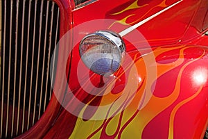 Colorful Flames on 1934 Ford Hotrod