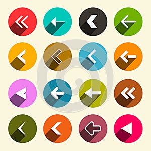 Colorful Flat Design Simple Vector Arrows Set