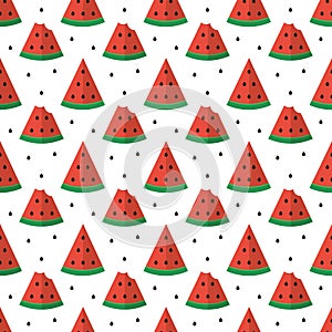 Colorful flat design watermelon slices seamless pattern background