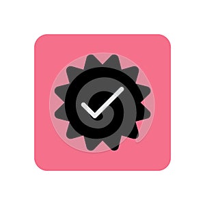 colorful flat icon design for verifying checkmark mobile application photo