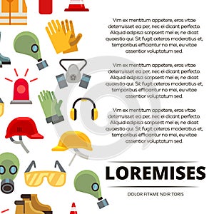 Colorful flat personal protective equipment icons poster design