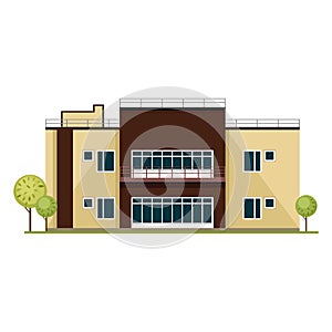 Colorful Flat Residential Houses vector on a white background