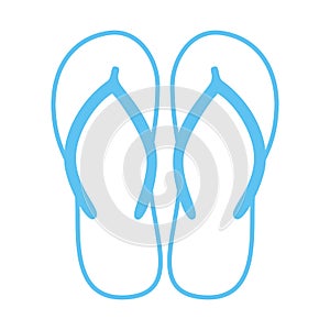 Colorful flip flops. Beach slippers. Sandals. Vector icon isolated on white