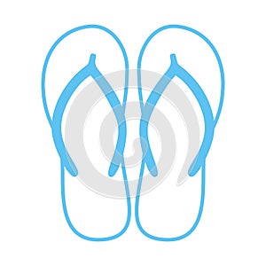 Colorful flip flops. Beach slippers. Sandals. Vector icon isolated on white photo