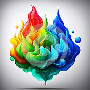 Colorful floating smoke illustration created with AI generator