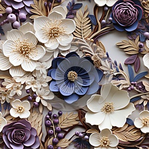 Colorful Floral Paper Sculpture With Realistic Color Schemes