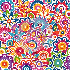 Colorful floral pattern. Seamless background.