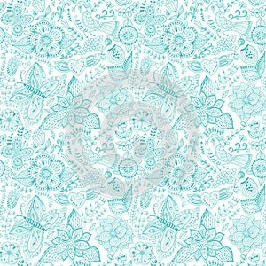 Colorful floral seamless pattern in cartoon style. Seamless patt