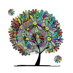 Colorful floral tree for your design