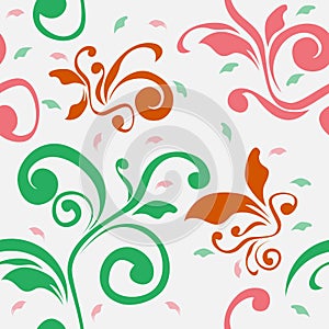 Colorful Floral Vector Seamless Pattern