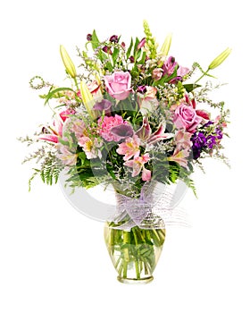 Colorful florist-made flower arrangement photo