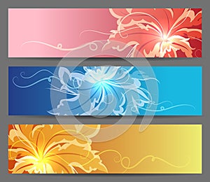 Colorful Flower Banners set