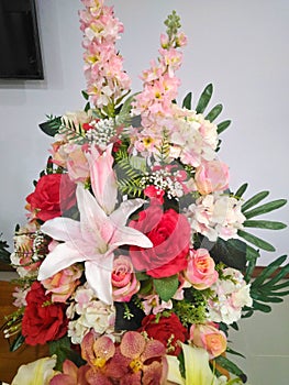 Colorful flower bouquet arrangement centerpiece