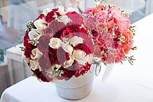 Colorful flower bouquet arrangement centerpiece