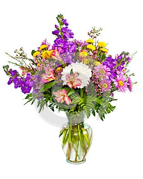 Colorful flower bouquet arrangement in vase