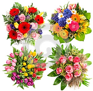 Colorful flower bouquets for Birthday, Wedding