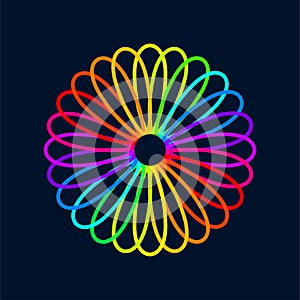 Colorful flower concept, flowers flat color. Very suitable in various purposes apps, websites, symbol, logo, icon.