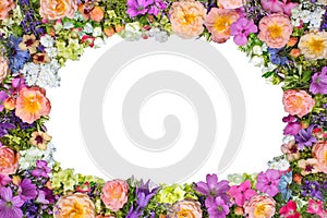 Colorful flower frame