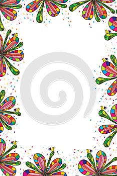 Colorful flower frame vertical