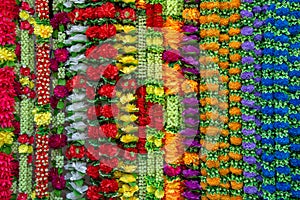 Colorful flower garlands background