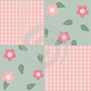 Colorful Flower and leaves shabby chic color Illustration Background