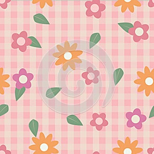 Colorful Flower and leaves shabby chic color Illustration Background