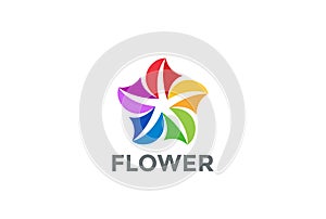 Colorful Flower Logo loop design.