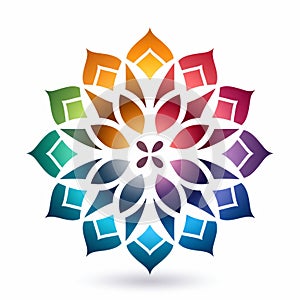 Colorful Flower Logo With Spiritual Symbolism And Intricate Designs