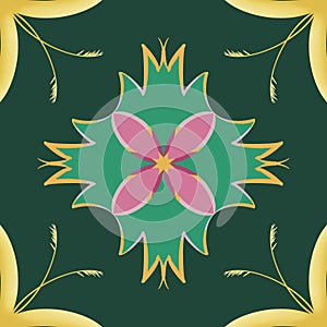 Colorful flower, Mandala art