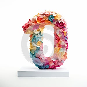 Colorful Flower Number Ninety Paper Sculpture photo