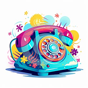 Colorful Flower Phone: A Whirring Contrivance With Lively Illustrations