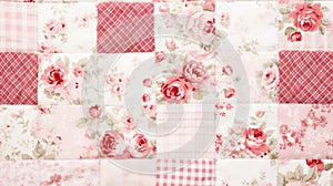Colorful flower print patchwork quilt background with stylish and vibrant design