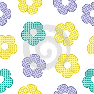 Colorful flower seamless pattern for baby clothes background and wallpaper