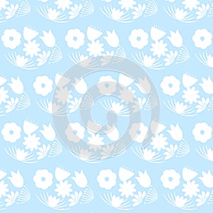Colorful flower seamless pattern for background, notebook, simple design. Modern abstract vector design for paper, cover, fabric,