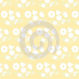 Colorful flower seamless pattern for background, notebook, simple design. Modern abstract vector design for paper, cover, fabric,