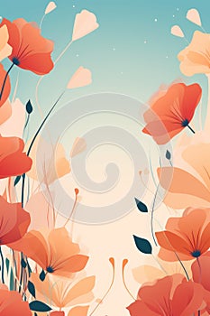 colorful flower spring background AI generated
