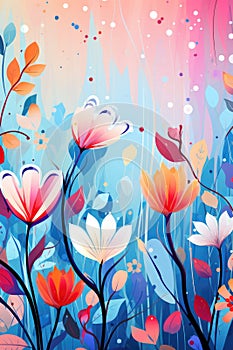 colorful flower spring background AI generated