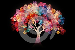 colorful flower tree abstract tree with colorful leaves Generative AI