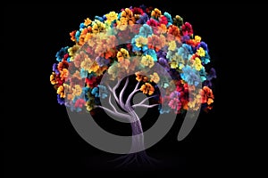 colorful flower tree abstract tree with colorful leaves Generative AI