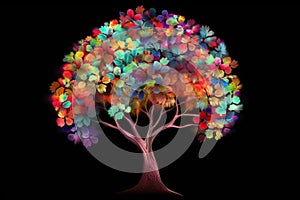 colorful flower tree abstract tree with colorful leaves Generative AI