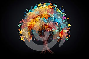 colorful flower tree abstract tree with colorful leaves Generative AI